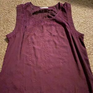 Maurices Women's Burgundy Lace Top